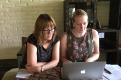 Nicki and Laura working on a new post-traumatic growth checklist